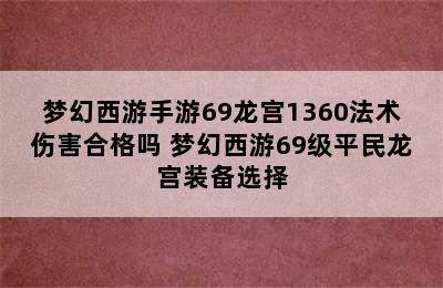 梦幻西游手游69龙宫1360法术伤害合格吗 梦幻西游69级平民龙宫装备选择